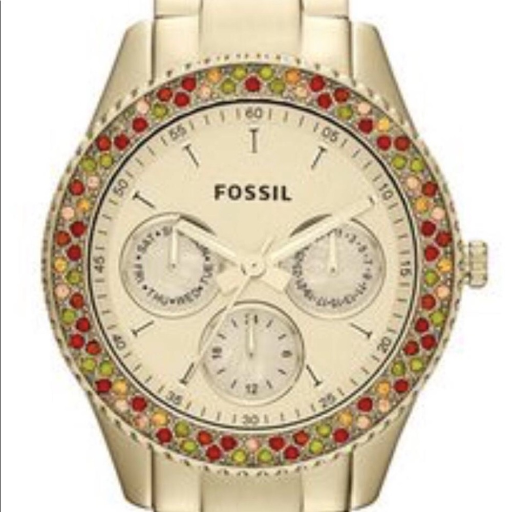 Fossil-Stella stainless steel glitz watch