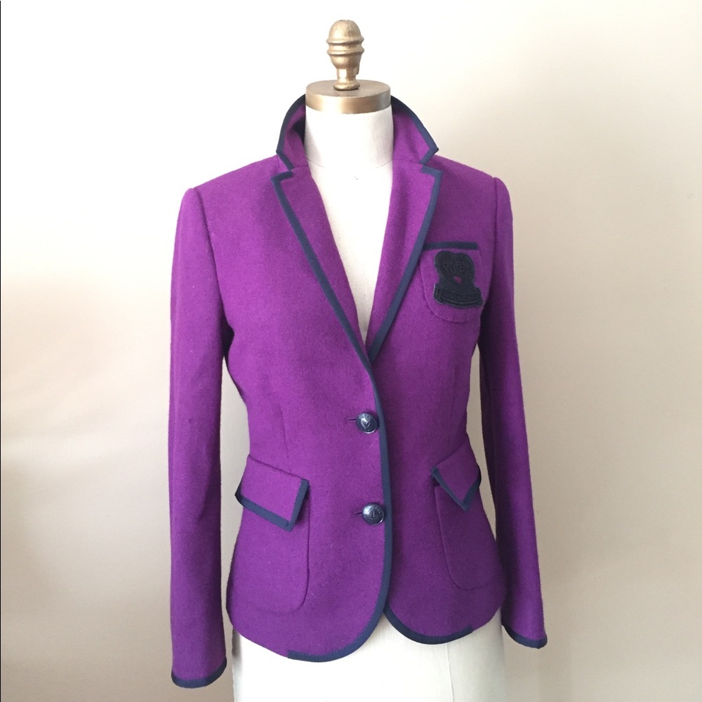 Coach poppy purple blazer xs