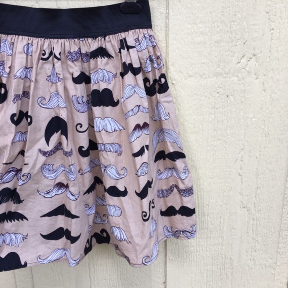 NWOT Mustache Mini Skater Skirt