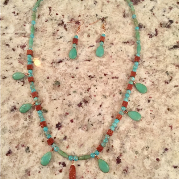 Turquoise jewelry set - Picture 2 of 4