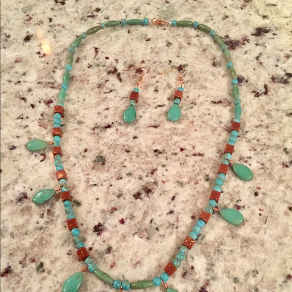 Turquoise jewelry set - Picture 3 of 4