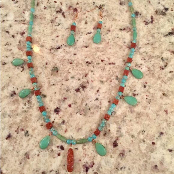 Turquoise jewelry set - Picture 4 of 4