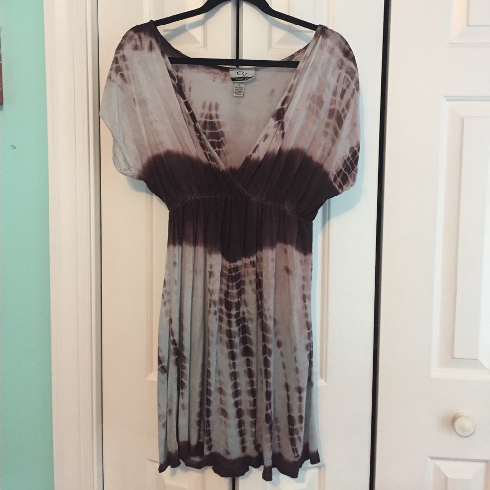 Brown stained beach cover-up