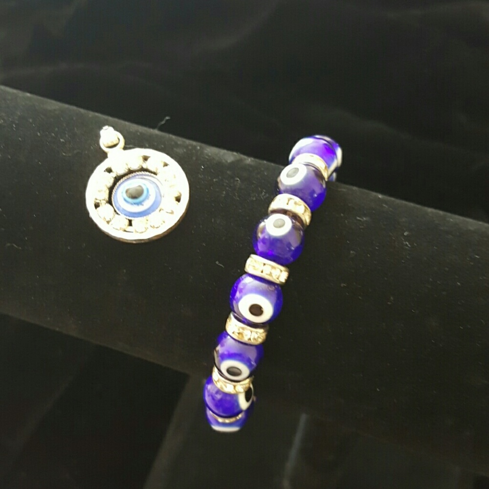 Turkish bracelet & pendant, protection evil eye