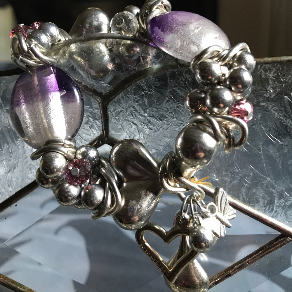 ✨Statement Bracelet✨Silver& amethyst 💜 😊stones