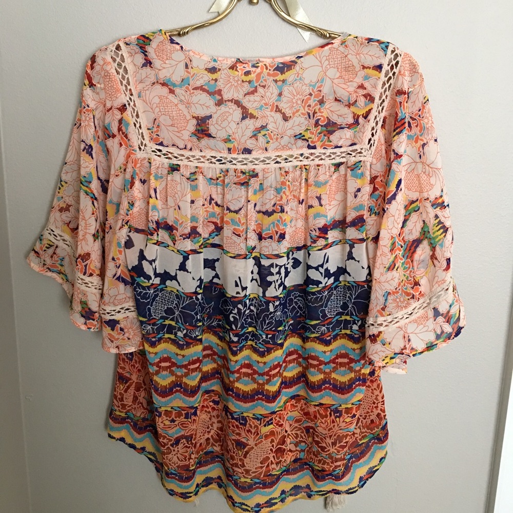 Anthropologie flutter sleeve top by Meadow Rue xs - Picture 2 of 2
