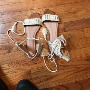 Joie crochet ankle tie sandals