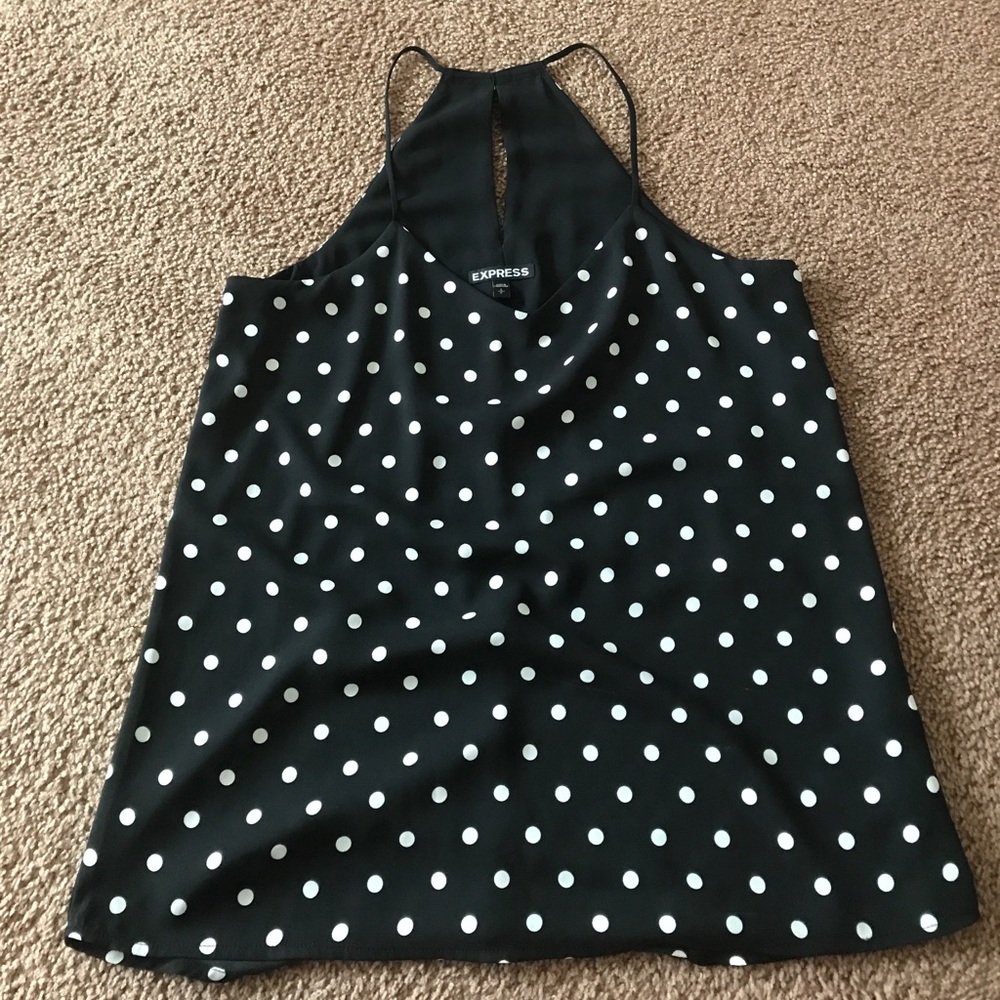 Flouncy polka dot tank