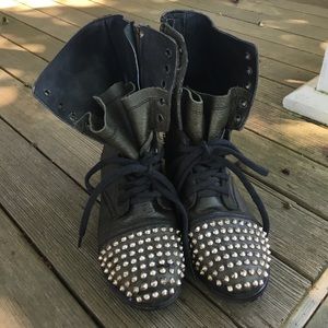 Steve Madden "Tarney" Studded Black Boots