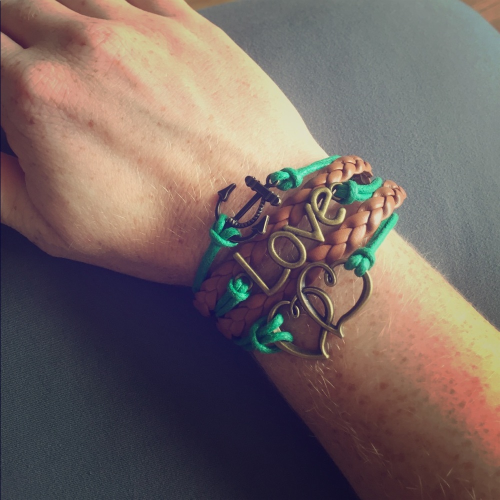 Bracket with Love & Anchor charms