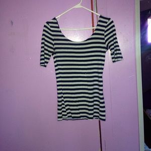 Blue and white striped shirt