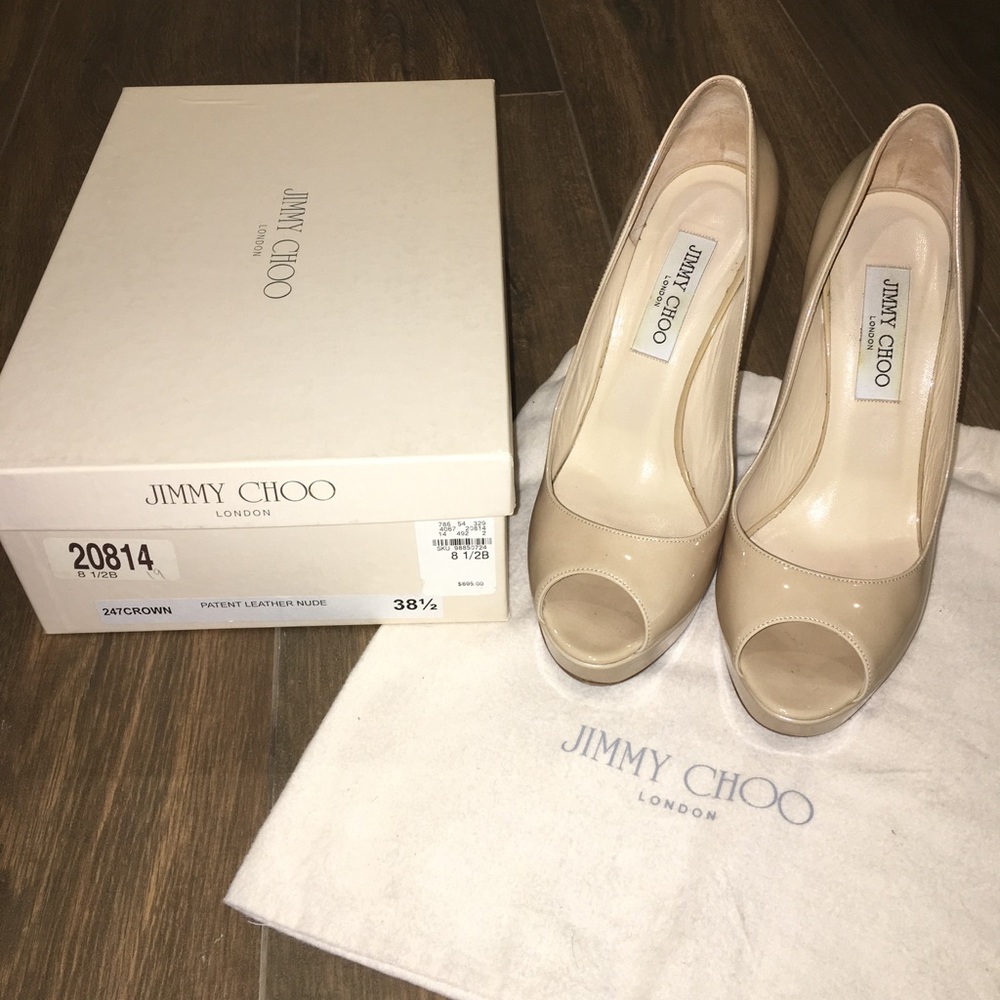 Jimmy Choo Nude Peep-toe heel