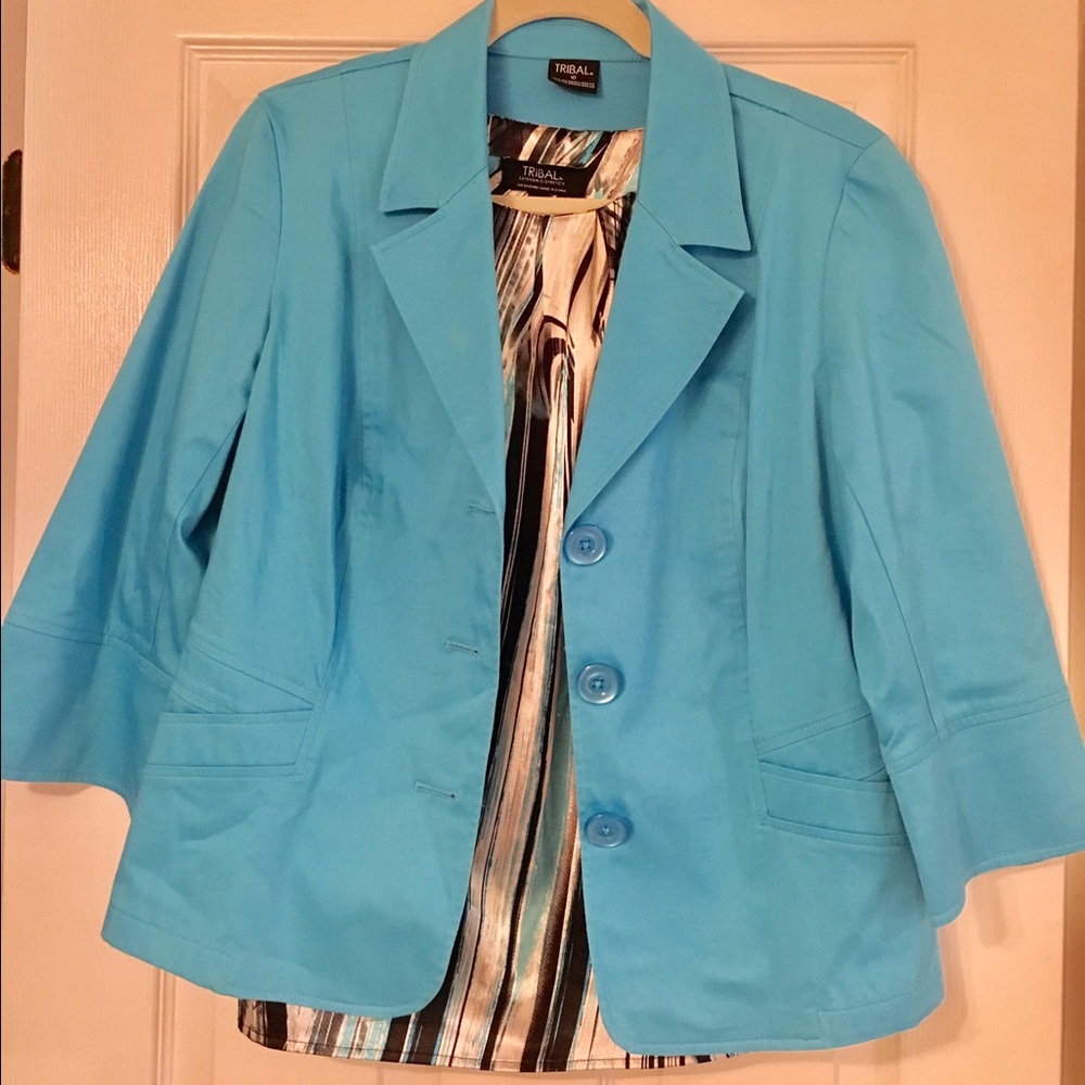 EUC size 10 Tribal blazer and coordinating top