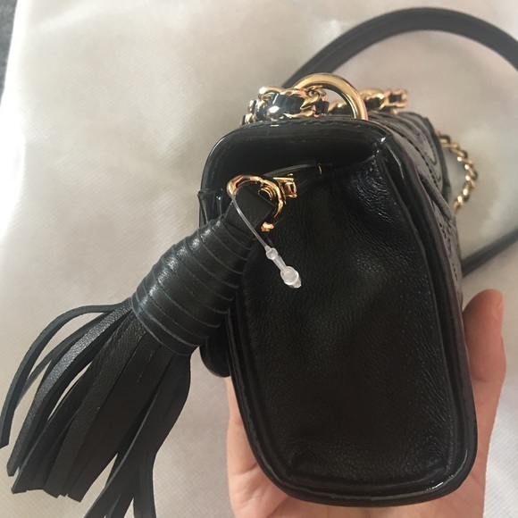 New Tory Burch Fleming Micro Crossbody Bag，Black - Picture 3 of 8