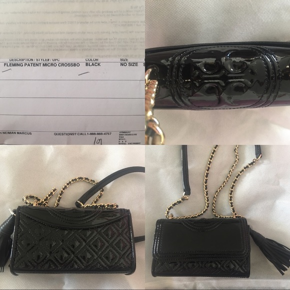 New Tory Burch Fleming Micro Crossbody Bag，Black - Picture 7 of 8