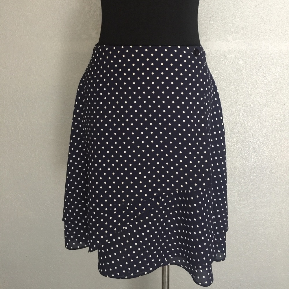 Ebony Spiegel  Polka Dot Flowy Wrap Skirt