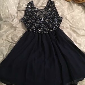 Short Navy Homecoming Dress