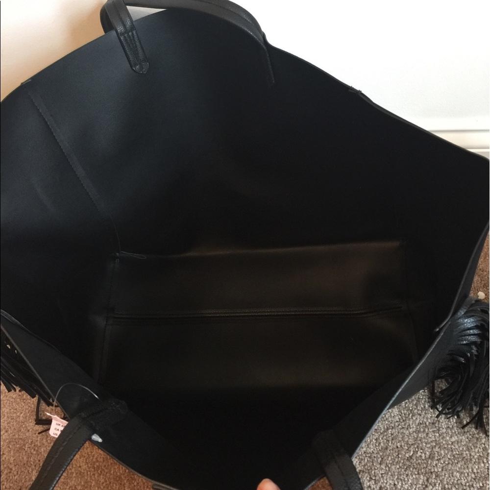 Victoria's Secret Fringe Tote Black - Picture 4 of 6