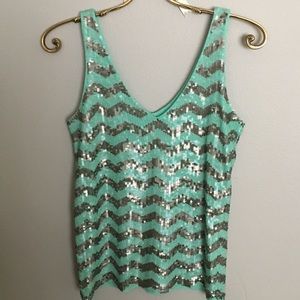 J.Crew sequin chevron tank xxs
