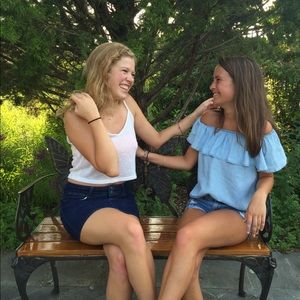 Chambray off the shoulder top