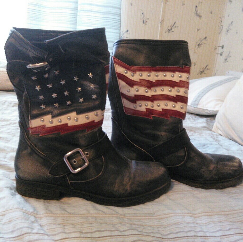 American Flag Distress look boots