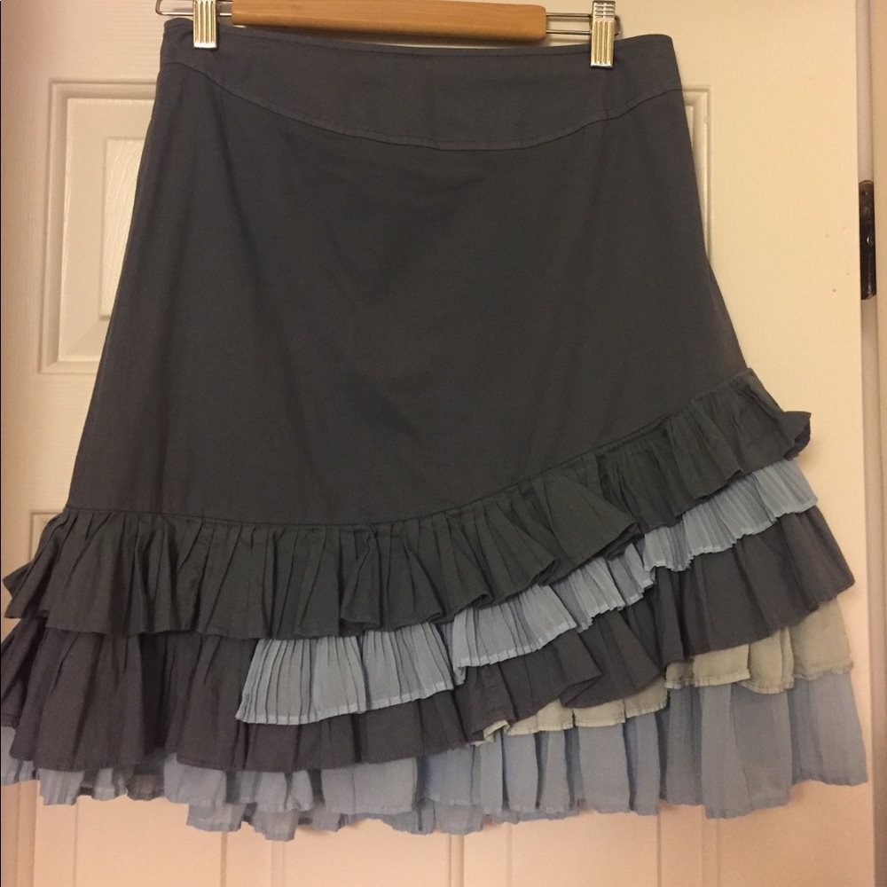 EUC Anthropologie Odille Tiered Ruffle Skirt Sz 8