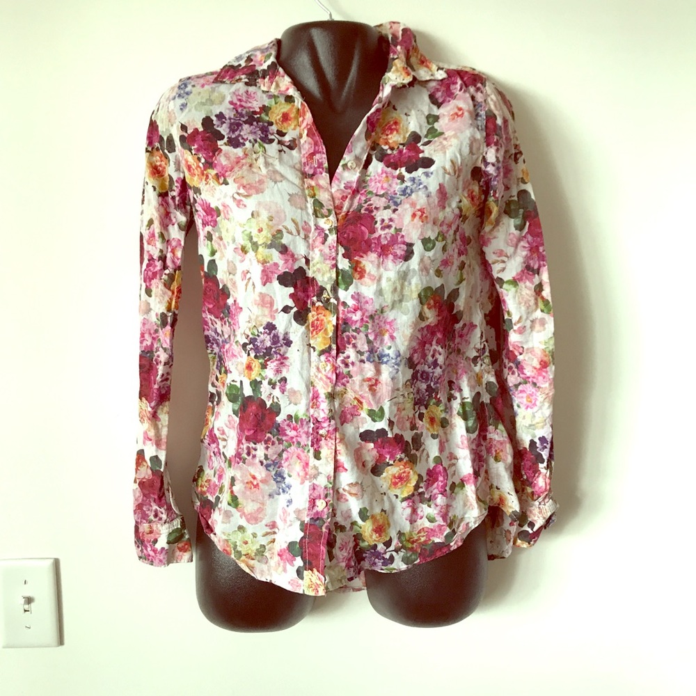 Floral Long Sleeve Button Up