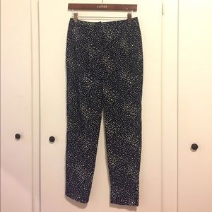 Slouchy dark blue polka dot pants