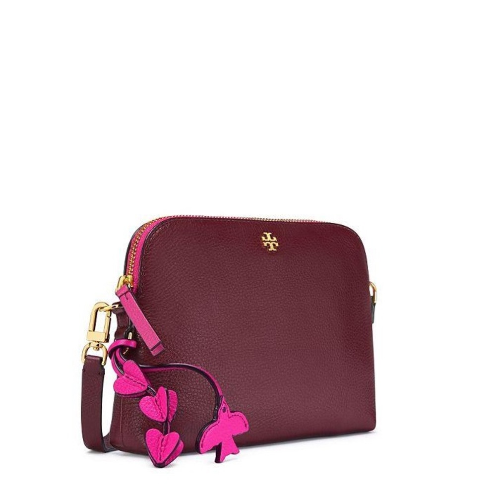 Tory Burch Peace Pebbled Cross Body Purse