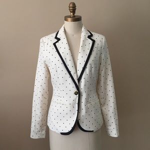 Cream and black merona polka dot blazer sz 2
