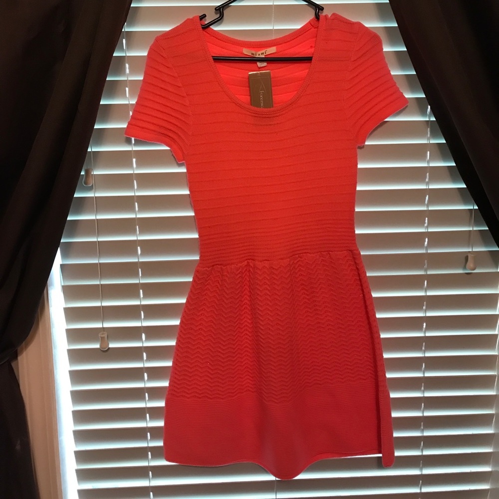 Bright orange/coral sweater dress. NWT