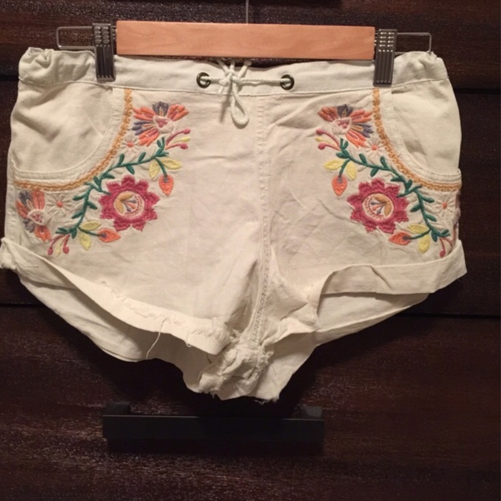 LF floral drawstring shorts