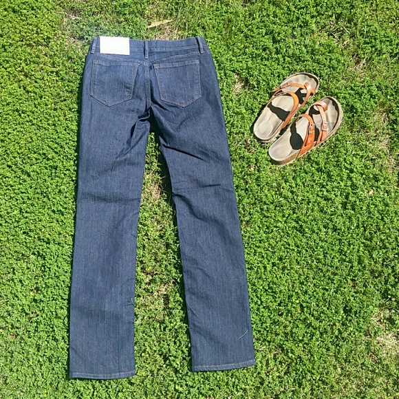 Ann Taylor Loft Modern Straight Dark Wash Jeans - Picture 3 of 5