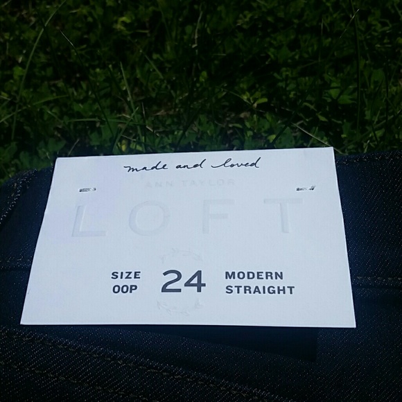 Ann Taylor Loft Modern Straight Dark Wash Jeans - Picture 4 of 5