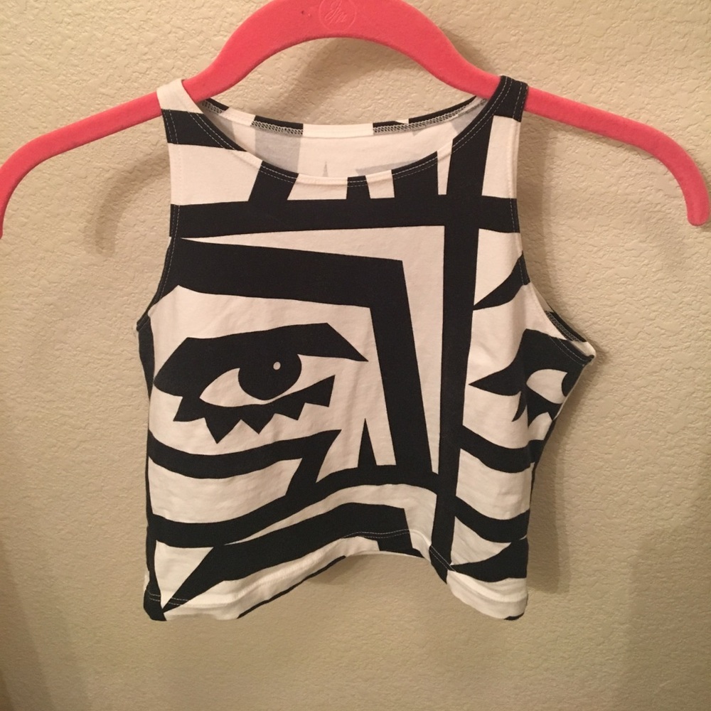 American Apparel face print crop top