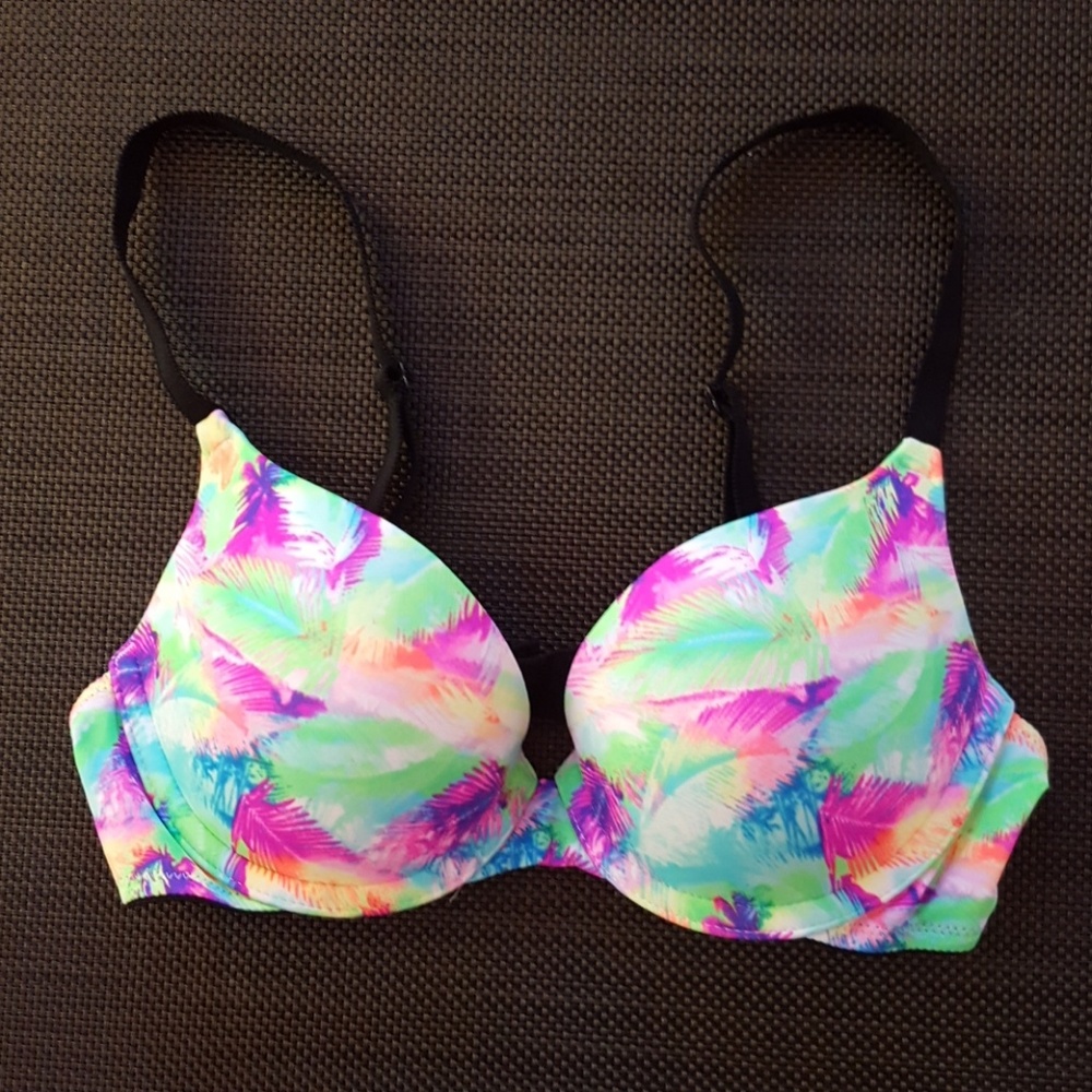PINK push-up tropical bra.