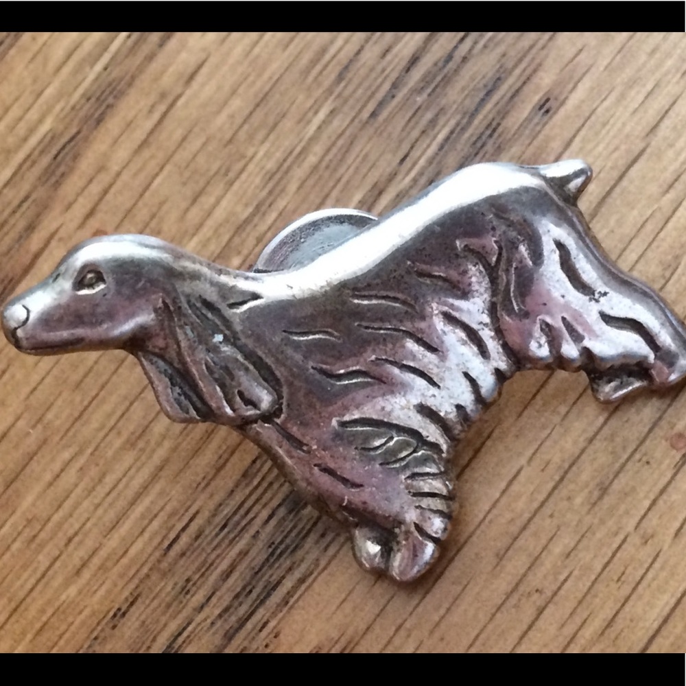 Sterling Silver Spaniel or Setter Oin