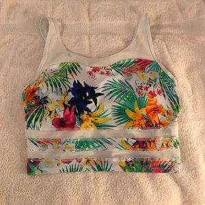 Athleta Bikini Top Half Tankini 36B 36C Floral