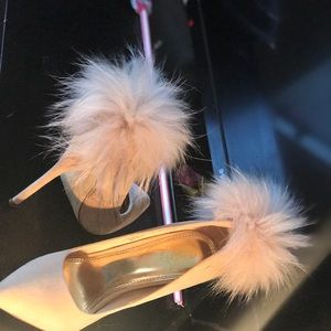 Faux fur heels