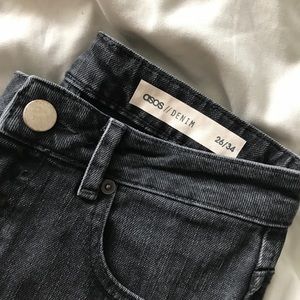 HIGH WASTED BLACK DENIM SKINNY JEANS