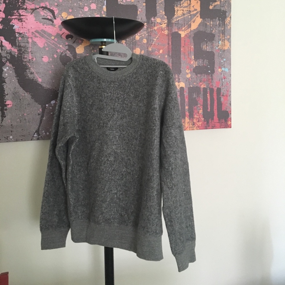 THEORY gray marled sweater
