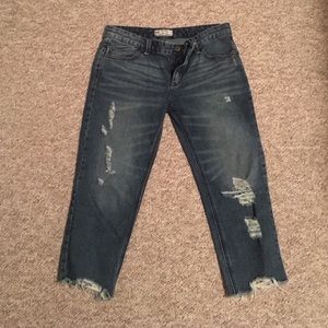 Free People tattered crop size 27