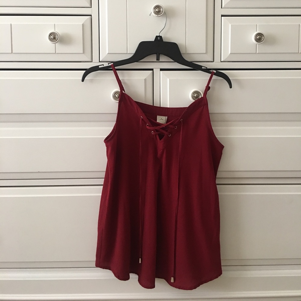 Paper Crane Dark Red Top
