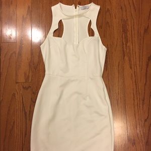 White tobi dress with cut out