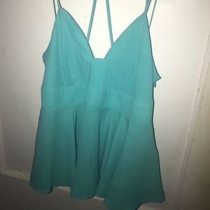 Express Turquoise Peplum Top