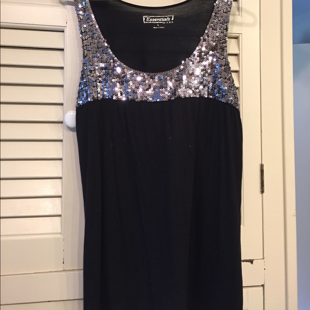 Silver sequin top