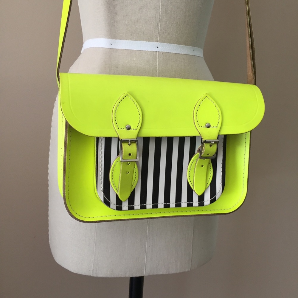 Cambridge satchel & Henri Bendel yellow and stripe