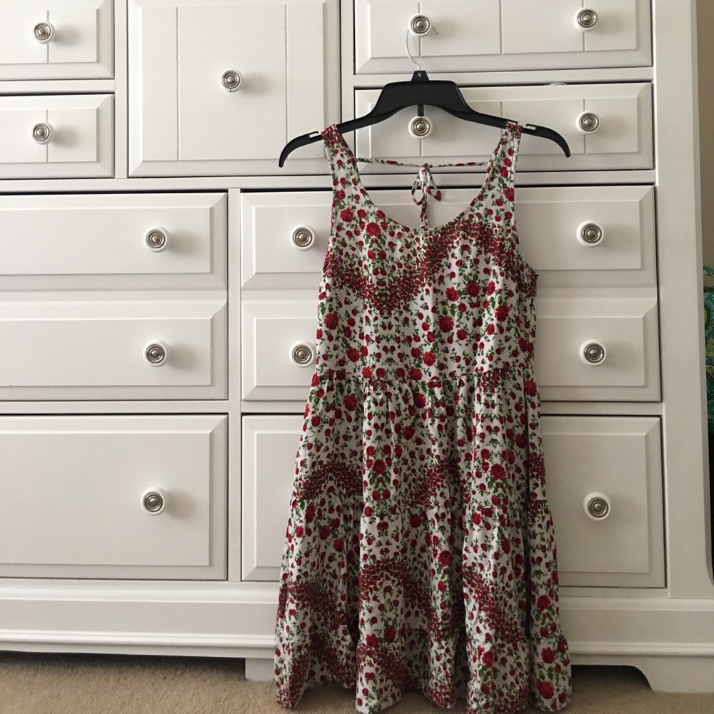 H&M Red and White Floral Sundress
