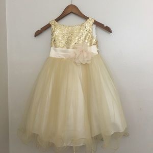 Gold sequin girls dress