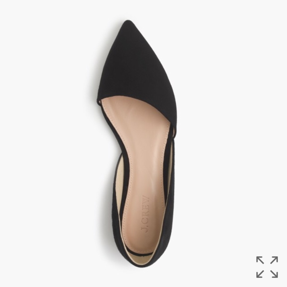J.Crew Black Sloan Suede d'Orsay Flat, size 8